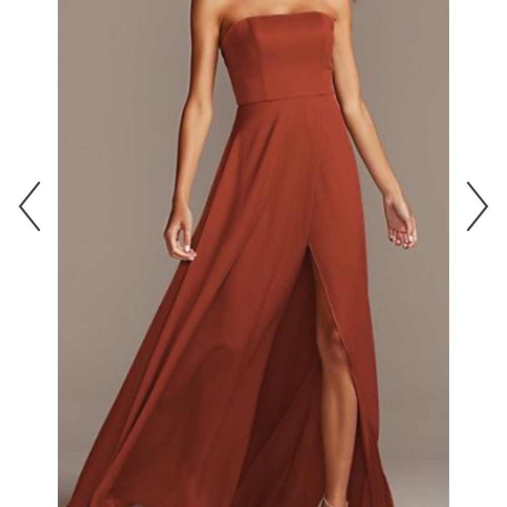 David’s Bridal Strapless Cinnamon Bridesmaids dress